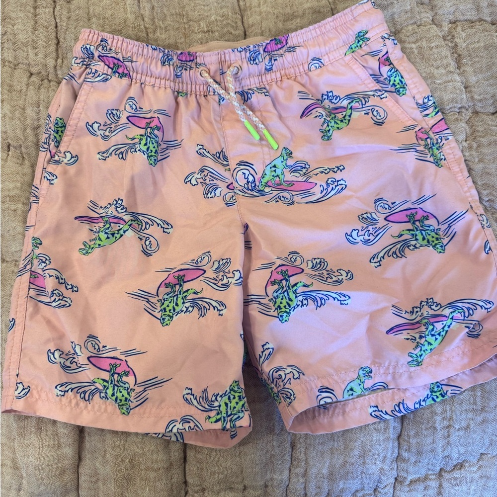 Peach Surf Print Swim Shorts
